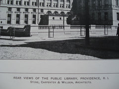 Rear Views of the Public Library , Providence, RI, 1900, Stone, Carpenter & Willson