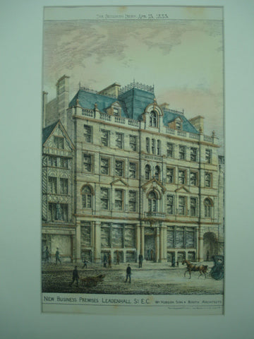 New Business Premises on Leadenhall Street , London, England, UK, 1883, Wm Hudson Son & Booth