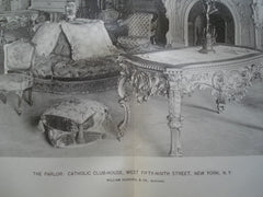 Parlor: Catholic Club-House on West Fifty-Ninth Street , New York, NY, 1895, William Schickel & Co