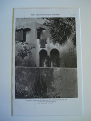 Residence of Jefferson M. Hamilton, Esq. in Beach Park, Tampa, FL, 1928, Franklin O. Adams & J.M. Hamilton