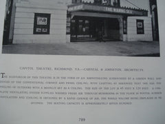 Capitol Theatre, Richmond, VA, 1927, Carneal & Johnston