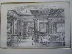 Interior View of the Auction Mart Restaurant on Tokenhouse Yard, Lothbury, London, England, UK, 1884, Bassett Keeling