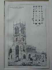 Tickhill Church , Yorkshire, England, UK, 1884, Drawn by, W. John Mettam