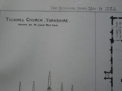 Tickhill Church , Yorkshire, England, UK, 1884, Drawn by, W. John Mettam