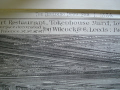 Interior View, Auction Mart Restaurant on Tokenhouse Yard , Lothbury, London, England, UK, 1884, Bassett Keeling