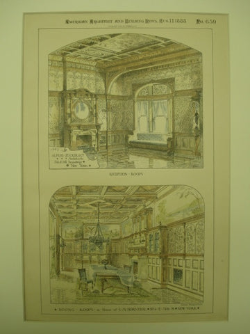 Dining Room in the House of L. M. Hornthal , New York, NY, 1888, Carrere and Hastings
