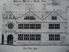 Riddlesden Hall , Reighley, York, England, UK, 1874, Drawn by W.M. Sugden and Sharpe Smith