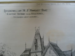 Residence of W.F. Woolley, Esq. , Castle House near Stafford, England, UK, 1874, T.W. Chalmers