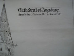 Cathedral of Augsburg , Augsburg, Bavaria, Germany, EUR, 1875, Drawn by J. Tavenor Perry