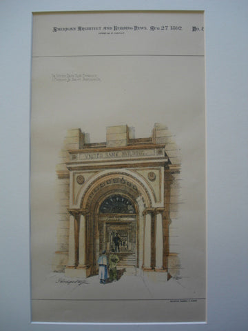 United Bank Building Entrance , Portland, OR, 1892, J. Hodgson Jr.