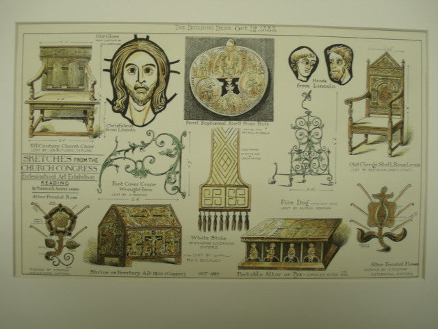 Sketches from the Church Congress Ecclesiastical Art Exhibition, 1883, Maurice B. Adams