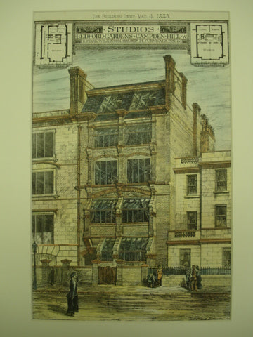 Studios at Bedford Gardens , Campden Hill, London, England, UK, 1883, R. Stark Wilkinson