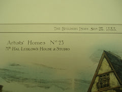 House and Studio of Hal Ludlow , Chalcot Gardens, South Hampstead, London, England, UK, 1883, Batterbury & Huxley