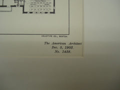 Competitive Design for a High School , Plainfield, NJ, 1903, Edgar A. Joselyn