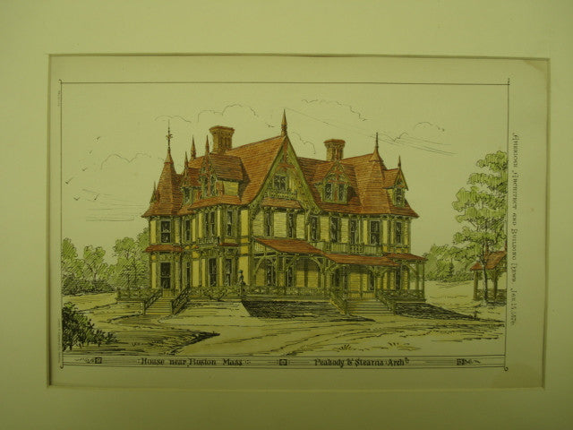 House near Boston, Boston, MA, 1876, Peabody & Stearns