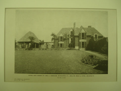 House and Garden of Carl E. Siebecker , Bethlehem, PA, 1926, Mellor, Meigs & Howe