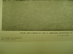 House and Garden of Carl E. Siebecker , Bethlehem, PA, 1926, Mellor, Meigs & Howe