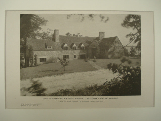 House of Waldo Sheldon , South Norwalk, CT, 1926, Frank J. Forster