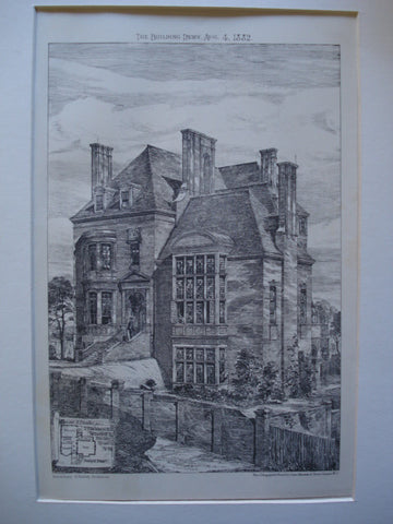 House & Studio for T. Davidson, Esq.: Netherhall on Finchley Road, London, England, UK, 1882, Batterbury & Huxley