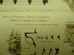 The Sedilia in Heckington Church , Lincolnshire, UK, 1883, John J. Cresswell