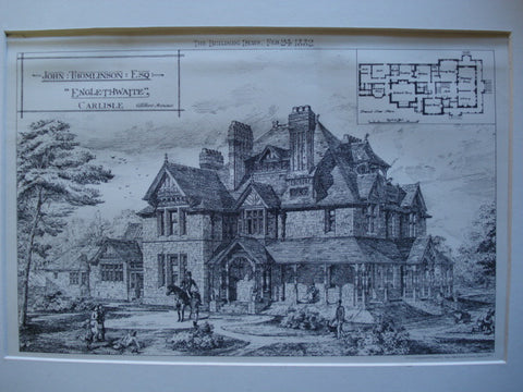 Englethwaite, the House of John Thomlinson, Esq., Carlisle, England, UK, 1882, G.H. Hunt