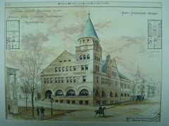 Design for the Building of the Young Men's Christian Association, Richmond, VA, 1885, John Stewardson
