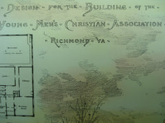 Design for the Building of the Young Men's Christian Association, Richmond, VA, 1885, John Stewardson
