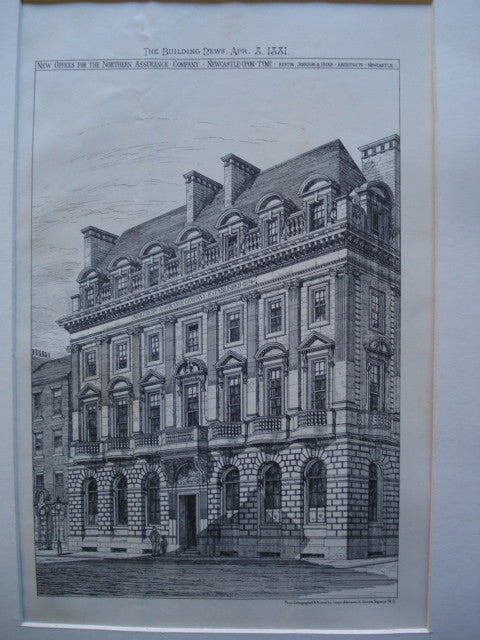New Offices for the Northern Assurance Company , Newcastle-Upon-Tyne, England, UK, 1881, Austin, Johnson & Hicks