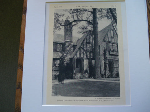 Main Entrance of the House of Richard F. Wood, New Rochelle, NY, 1926, D. A. Summo