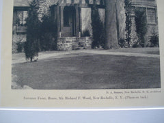 Main Entrance of the House of Richard F. Wood, New Rochelle, NY, 1926, D. A. Summo