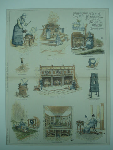Fireside and Kitchen of Ancient and Modern Times of the Barstow Stove Co., London, England, UK, 1886, Unknown