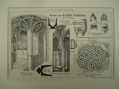 Sketches from Carlisle Cathedral , Carlisle, Cumbria, England, UK, 1881, W. Canning