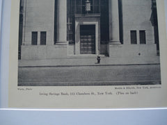 Irving Savings Bank 113 Chambers St., New York, NY, 1926, Merkle and Elberth
