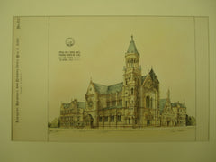 Design for a Church, Chapel, Parochial Residence and School , San Antonio, TX, 1891, D. C. E. Laub