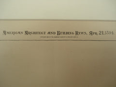 Residence for John Fowler, Esq., St. Louis, MO, 1894, Stewart, McClure & Mullgardt