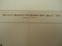 Design for the Troy Orphan Asylum , Troy , NY, 1891, Unknown