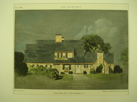 House of Mr. I. L. Rice , Scarsdale, NY, 1926, Patterson & Willcox