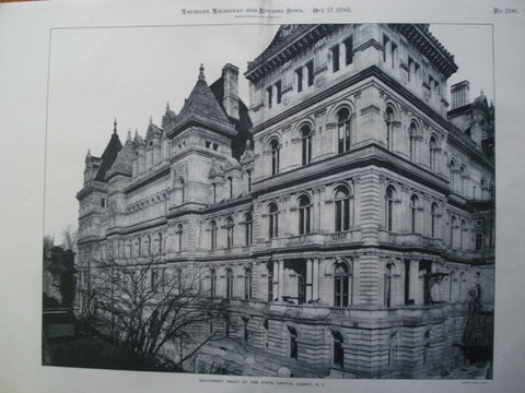 Southwest Front of the State Capitol , Albany, NY, 1898, Thomas Fuller