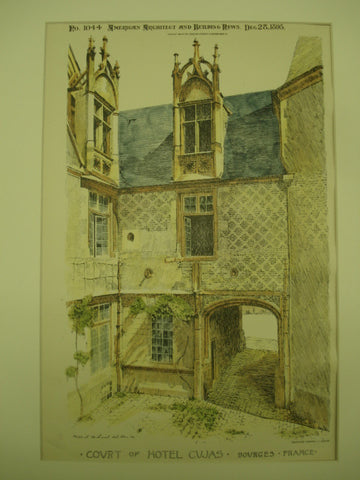 Court of Hotel Cujas , Bourges, France, EUR, 1895, Unknown