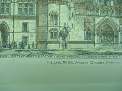 Principal Entrance of the New Courts of Justice , London, England, UK, 1883, Unknown