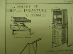 Sheet of Useful Furniture by Sheraton , London, England, UK, 1883, Unknown