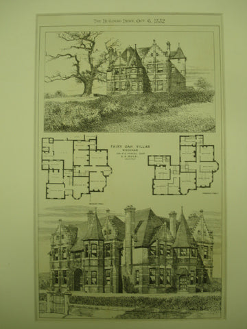 Fairy Oak Villas for W. E. Samuel, Esq., Wrexham, Wales, UK, 1882, E. A. Ould