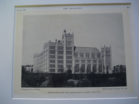 New York Training School for Teachers, Manhattan, NY, 1930, William Gompert