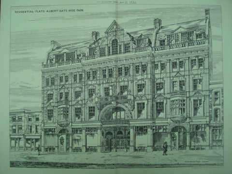 Residential Flats , Hyde Park, London, England, UK, 1884, Romaine-Walker & Tanner