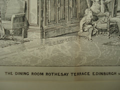 Dining Room at Rothesay Terrace , Edinburgh, Scotland, UK, 1884, Sydney Mitchell