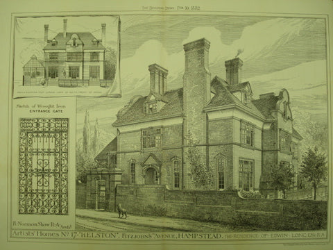 Kelston, the Residence of Edwin Long, Esq., Hampstead, London, England, UK, 1882, R. Norman Shaw