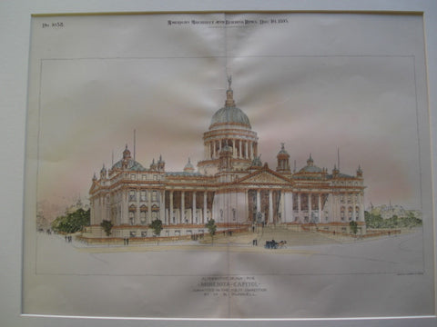 Alternative Design for Minnesota Capitol, Submitted in the First Competition , St. Paul, MN, 1895, W.B. Dunnell