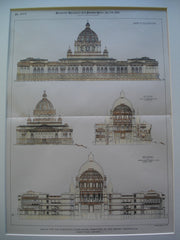 Design for the Minnesota State-House, Submitted in the Second Competition , St. Paul, MN, 1895, Ernest Flagg