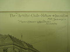 Artists' Club House , Dresden, Saxony, Germany, EUR, 1881, Messrs. Eltzner & Hauschild