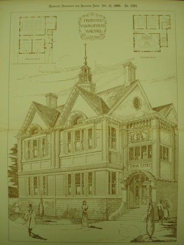 Proposed Union Offices , Walsall, England, UK, 1900, Hickton & Farmer
